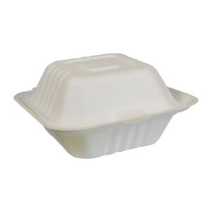 Eco-Craze - 6x6 Bagasse Clamshell Container