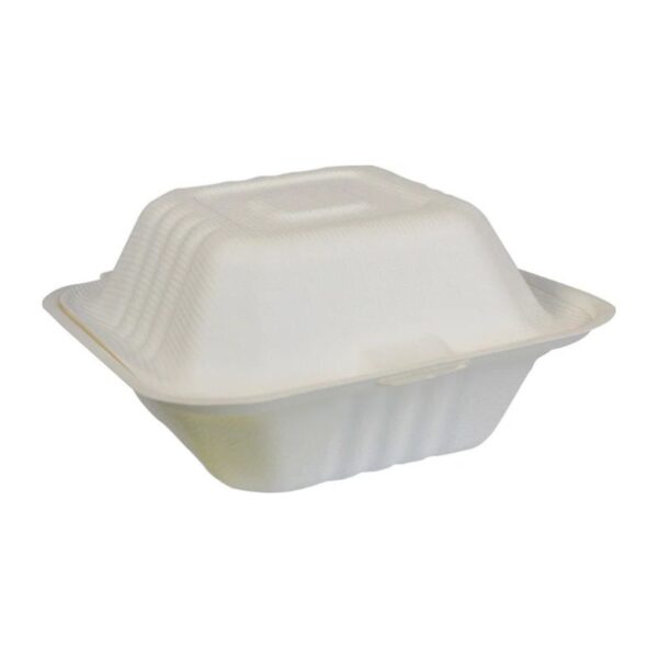 Eco-Craze - 6x6 Bagasse Clamshell Container
