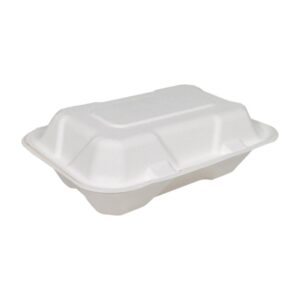 Eco-Craze - 9x6x3 Bagasse Clamshell Container