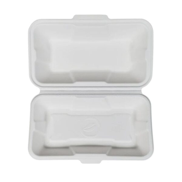 Eco-Craze - Hot Dog - 8.45"x4.72"x2.77" - Bagasse Clamshell Container - Image 2