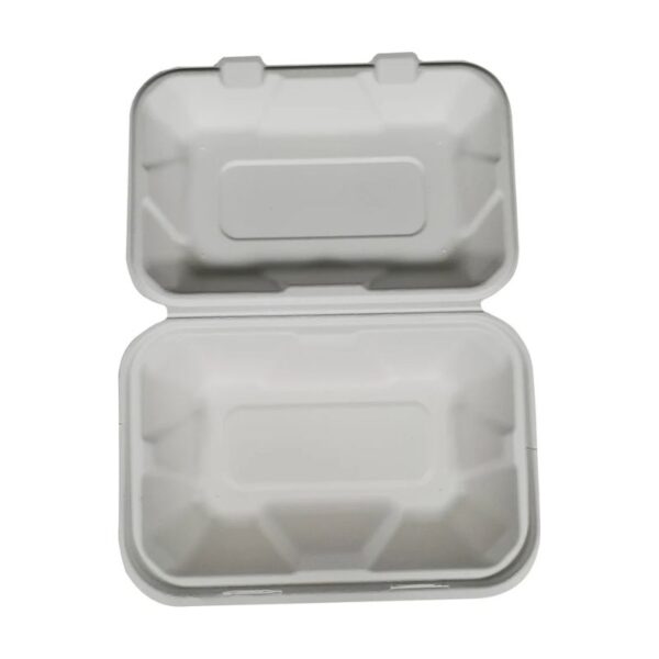 Eco-Craze - 9x6x3 Bagasse Clamshell Container - Image 3