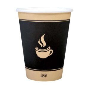 Morning Dew - 12 oz Hot Paper Cups - Ebony Print - H12E