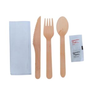 Eco-Craze - Wrapped 6pc Wooden Cutlery Kit (F/K/S/N/S/P)