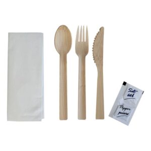 Eco-Craze - Disposable Bamboo 6pcs Cutlery Kit - K/F/S/N/SP NBB-M611