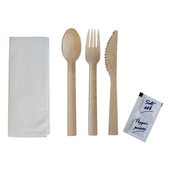 Eco-Craze - Disposable Bamboo 6pcs Cutlery Kit - K/F/S/N/SP NBB-M611
