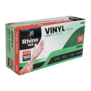 Rhino - VC4 - Clear Vinyl Gloves - Large - 400L