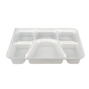 Take Out Tray - 6 Comp. - Combo - Black/White (Thali)